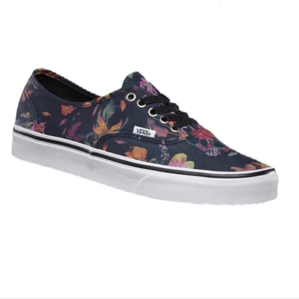 Vans | Black Bloom Flower Garden Lace Up Classic Skate Sneaker Shoe 6 M / 7.5 W